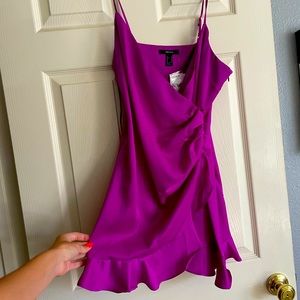 Purple silk mini dress
